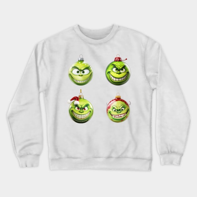 A Grinchy Christmas: Whimsical Tree Adornments Crewneck Sweatshirt by TooplesArt